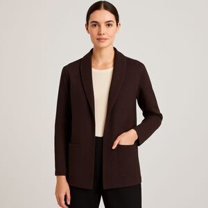 Nation LTD Dark Brown Open-Front Shawl Collar Cardigan